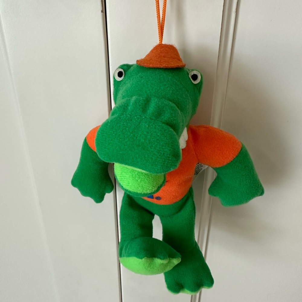 Green and Orange Plush UF Alligator Toy